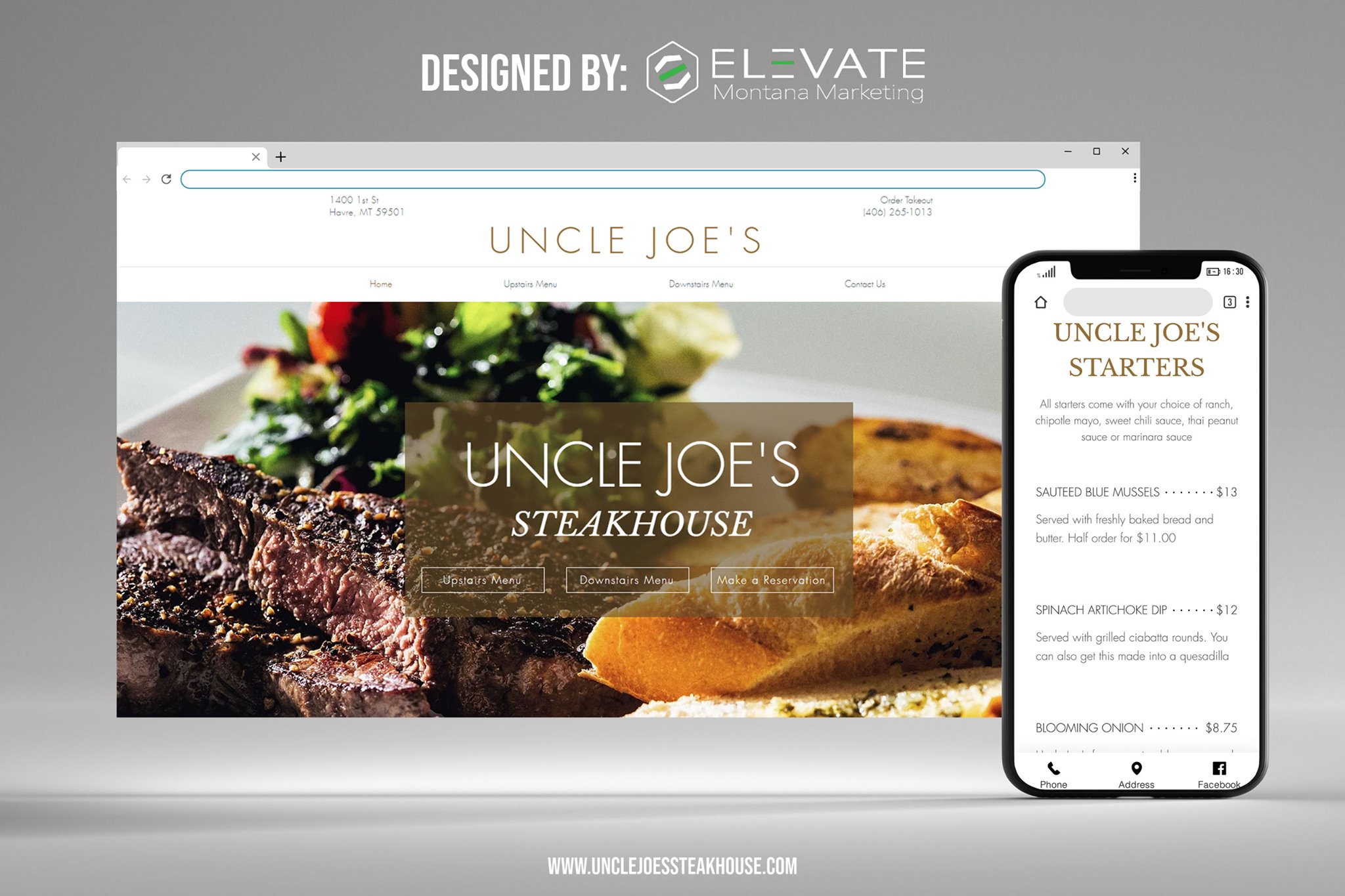 Uncle Joe's Steakhouse Website