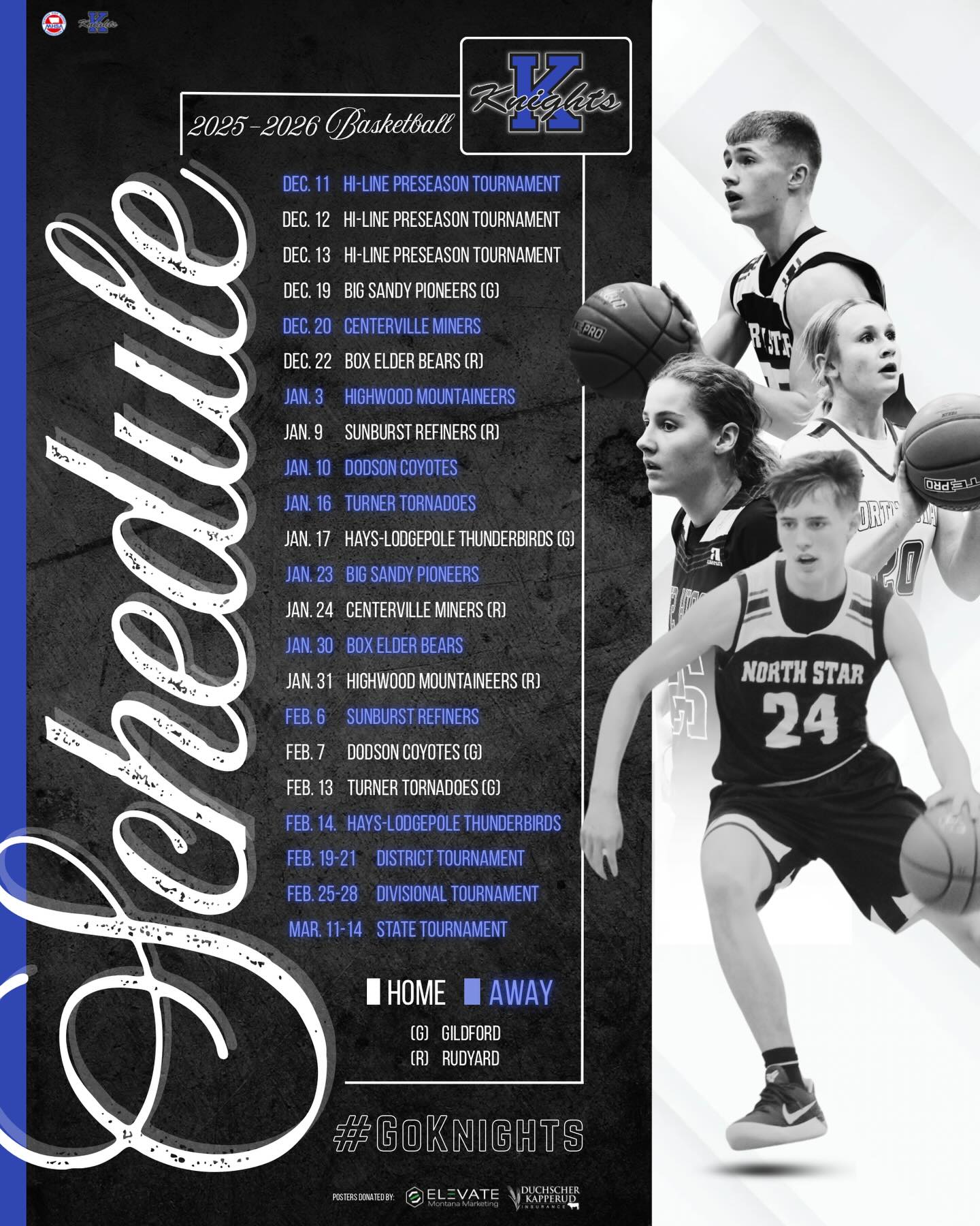 Basketball Schedule Graphic